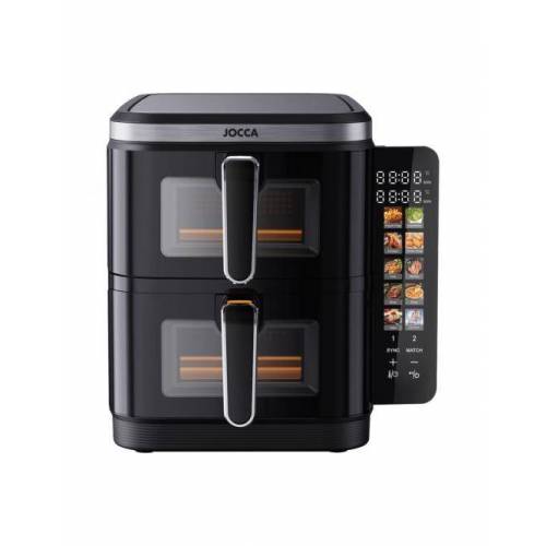 JOCCA Dviguba karšto oro gruzdintuvė su langeliais ir spalvotu displėjumi Jocca 2496 11L juoda 135,00 EUR