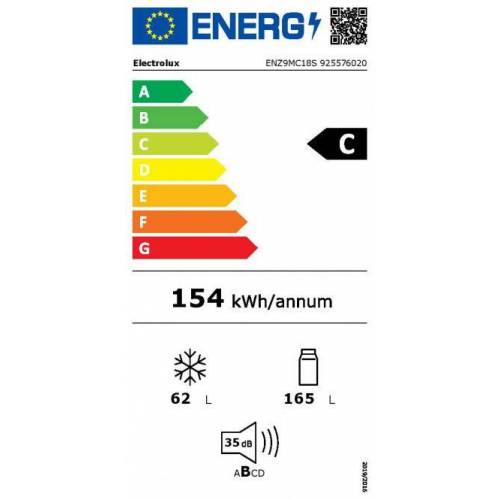 ELECTROLUX 178 cm. įmontuojamas šaldytuvas su šaldikliu Electrolux ENZ9MC18S 1,049.00