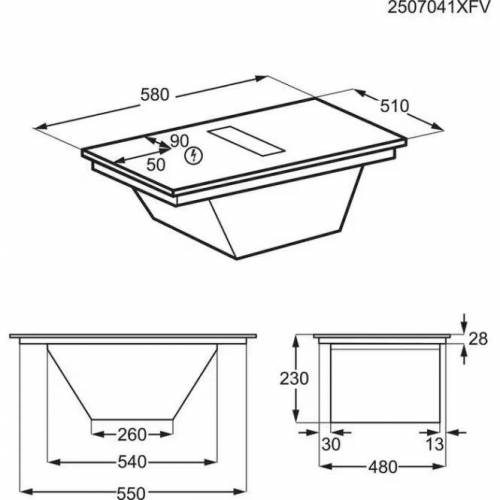 AEG 60 cm pločio indukcinė kaitlentė su integruotu gartraukiu AEG TT64CB00CB 1,279.00