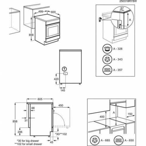 ELECTROLUX El. keraminė viryklė Electrolux LKR564277K 519,00 €