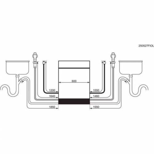 ELECTROLUX 60 cm pločio įmontuojama indaplovė su pakeliamu apatiniu stalčiumi Electrolux E82LA500T 915,00 €