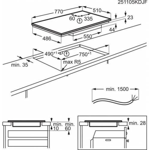 ELECTROLUX 80 cm. pločio indukcinė kaitlentė Electrolux EIS82550I 539,00 €