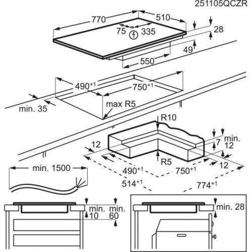 ELECTROLUX 80 cm. pločio indukcinė kaitlentė Electrolux EIS82550I 539,00 €