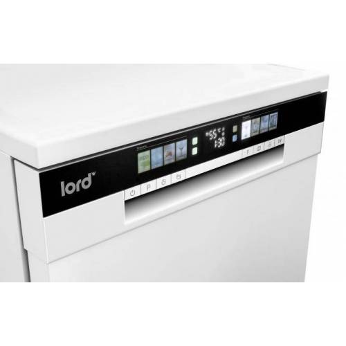 Lord 60 cm pločio laisvai pastatoma indaplovė su spalvotu displėjumi Lord D3 5.GN balta + DOVANA kavos pupelės LORD (0.5 kg) ...
