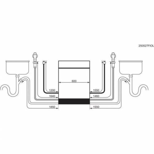 AEG 60 cm. pločio įmontuojama indaplovė AEG GI7212A2SN 675,00 €