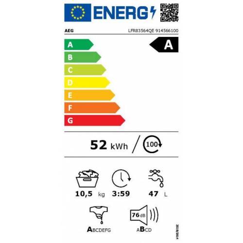 AEG Iš priekio pakraunama skalbyklė AEG LFR83564QE 10.5 kg 680,00 €