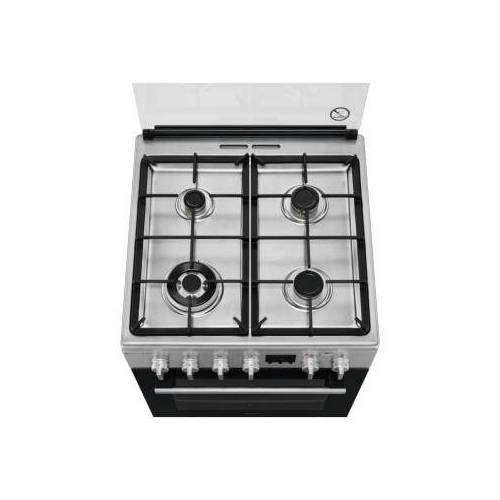 ELECTROLUX 60cm pločio ner.plieno spalvos dujinė viryklė su el. orkaite Electrolux LKK664223X 475,00 €