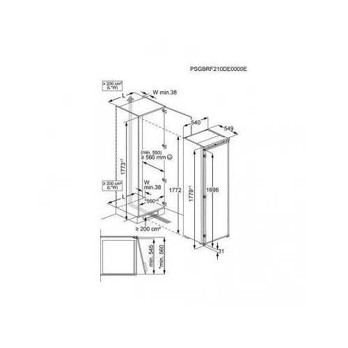 ELECTROLUX 178 cm. įmontuojamas šaldytuvas be šaldymo kameros Electrolux ERA7DE18S 749,00 €