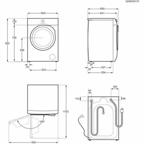 ELECTROLUX Baltos spalvos skalbyklė su džiovinimu Electrolux EW6WY9655E 550,00 €